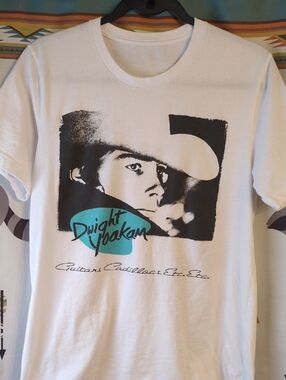 White Graphic Tee with Teal Accent